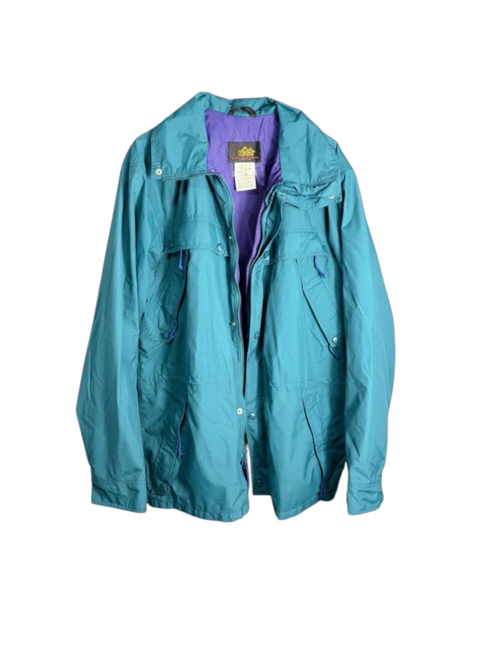 Vintage Teal Women’s Shell Jacket with Purple Lining